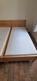 2x posteľ buk, masív 200cmx90cm - 3