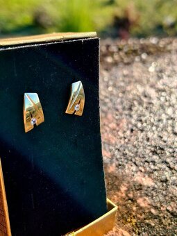 Zlate nausnice s kamienkom krasne 585 - 3