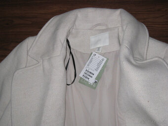 Dlhý dámsky béžový kabát H&M, veľ. 40 - 3
