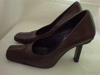 Fialové lodičky - kožené - 3