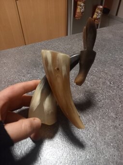 Retro soška z byvolieho roha - 3