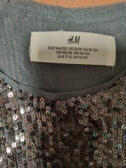 šaty trblietavé , veľkosť 146/152, h&m - 3