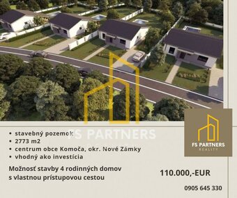 Stavebný pozemok na 4 rodinné domy Komoča - 3