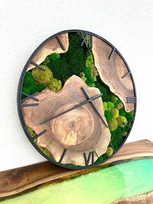 Machové hodiny s orechovým drevom 60cm Orechové hodiny - 3