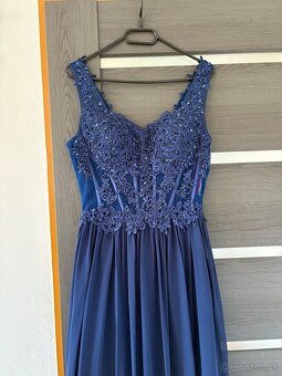 Modré spoločenské šaty 38/M - 3