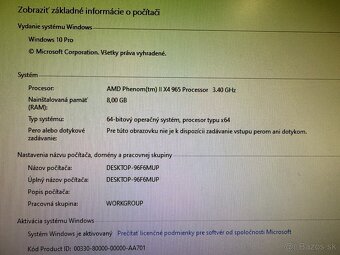Starší herný PC AMD Phenom X4 965 , 8GB RAM , Radeon HD 7950 - 3