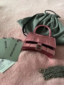 Balenciaga hourglass bag metalic pink - 3
