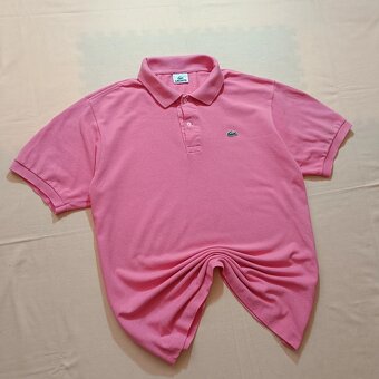 Lacoste ružová polokošeľa s krátkym rukávom XL - 3