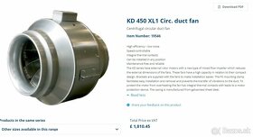 SystemAir KD 450 XL3 potrubný diagonálny ventilátor - 3