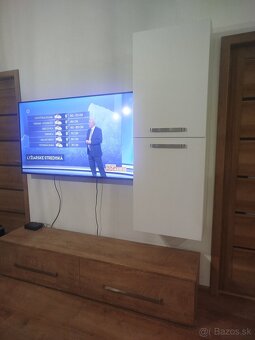 Obývacia stena biela mat,dub endgrain - 3