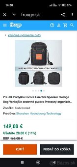 Predám case taška puzdro prenosný obal JBL encore partybox - 3