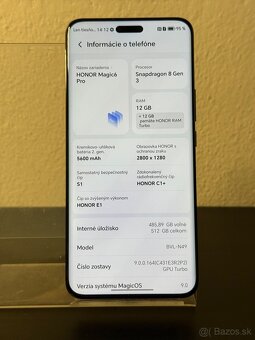 Predám Honor Magic 6 PRO 12GB Rám 512GB Black Stav nového - 3