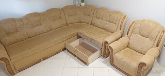 Sedacia rozkladacia súprava v tvaru L - 3