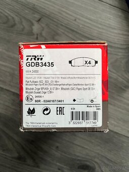 Sada brzdových platničiek kotúčovej brzdy GDB3435 TRW - 3