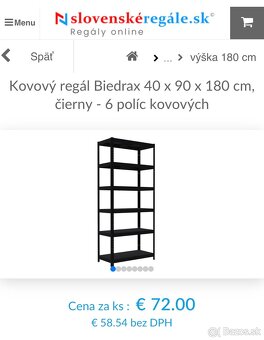 Dva vysoké kovové regály - NOVÉ - 3