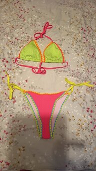 Dámske plavky nové veľkosť M zeleno ružové - 3