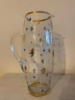 SKLENENÝ KRČAH A POHÁRE - 3