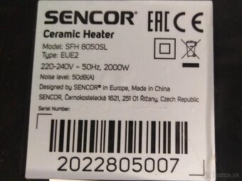 Sencor Ceramic heater SFH 8050SL 2000W - 3
