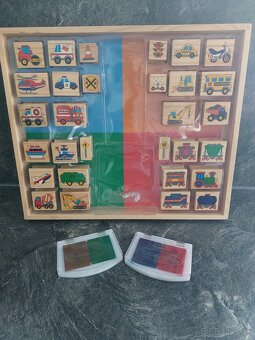 Melissa & Doug Drevené pečiatky DELUXE Dopravné prostriedky - 3
