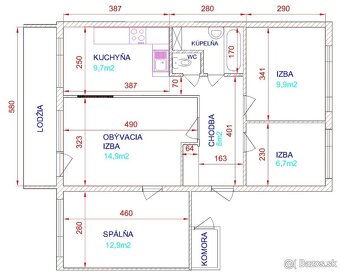 Na predaj:4-izb.byt s 6m logiou, Irkutská ul, KE-Nad Jazerom - 3