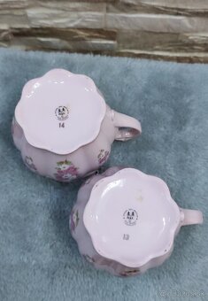Růžový porcelán,2 hrníčky, Chodov - 3