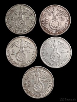 Vzácnejšie 2 Marky 1936 D, G, J a 1939 E - 3