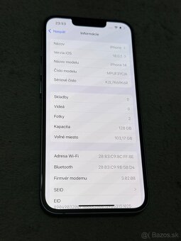 Predám Apple iPhone 14 128GB Blue Stav Nového Telefónu - 3
