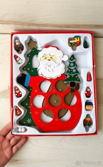 Vianočná drevená dekorácia Santa Claus Mikuláš - 3