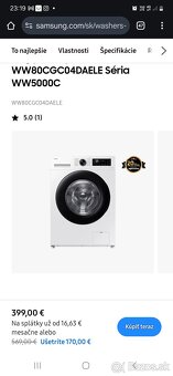 Predám práčku Samsung 8kg - 3
