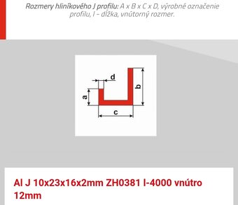 J profil 10x23x16x2mm vnutro 12mm - 3