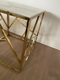 Dizajnovy stolik zlato mramor - 3