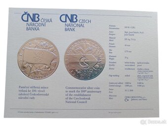 PROOF 500 KČ 2016- 100 VÝROČÍ ZALOŽENÍ ČESKOSLOVENSKÉ NÁRODN - 3