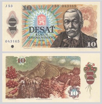 Bankovky ČSSR 10 Kčs 1986 vzácne vysoké J60 UNC - 3
