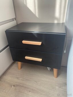 Čierny nočný stolík 2 ks - 3
