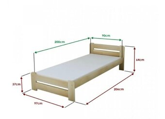 Predám úplne novú posteľ Laura 90 × 200 cm - 3