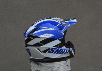 prilba helma modrá biela shot M - 3
