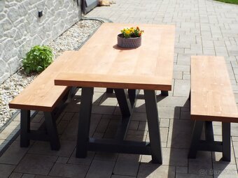 Záhradný masívny nábytok, Stôl, Lavice, Sedenie DOPRAVA SR - 3