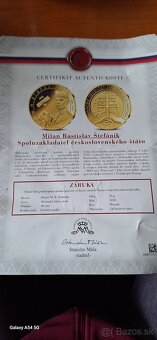 🪙 ZLATÁ PAMÄTNÁ MEDAILA – Milan Rastislav Štefánik (2018) - 3