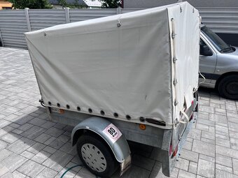 Prívesný vozík Pongratz 750kg s konštrukciou a plachtou - 3