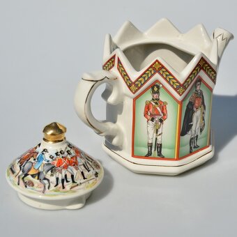 Sadler -Zberateľský porcelánový čajník - Bitka pri Waterloo - 3