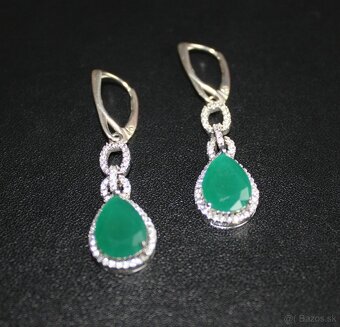 Prsteň a náušnice zelený jadeit - 3