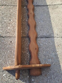 Masivna stara drevena retro policka - 3