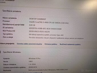 Kancelársky počítač Lenovo i3 / 8GB RAM / SSD+HDD / W11 - 3