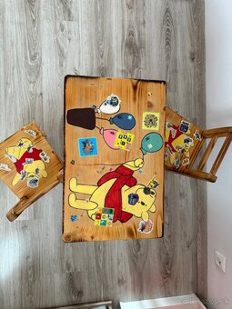 Detský drevený stolík s 2 stoličkami - 3