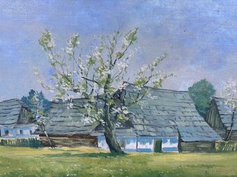 Obraz Josef Krupka, Jaro v Jablunce, olej plátno 65x83 - 3