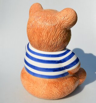 Veľká vintage porcelánová dóza na cukríky, keksy - medveď - 3