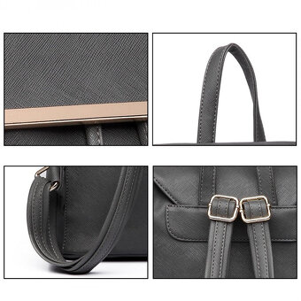 predám sivý elegantný kožený ruksak - 3