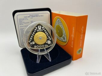 5000 sk začiatok 3. tisícročia proof Zlato striebro platina - 3