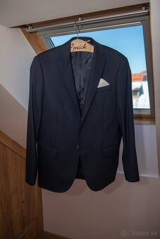 Pánsky oblek OZETA č.52 100% vlna + košeľa,gombíky,motylik - 3