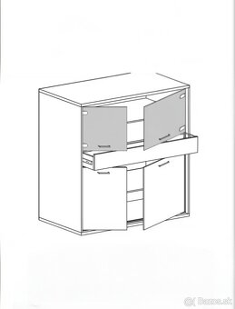 VITRÍNA dub/čierna - 3